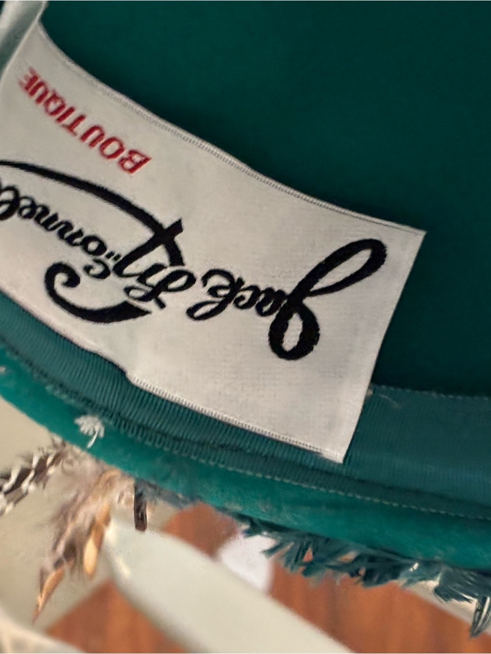 Jack McConnell vintage wool Teal Feather Cocktail  Statement Headpiece - Picture 10 of 10